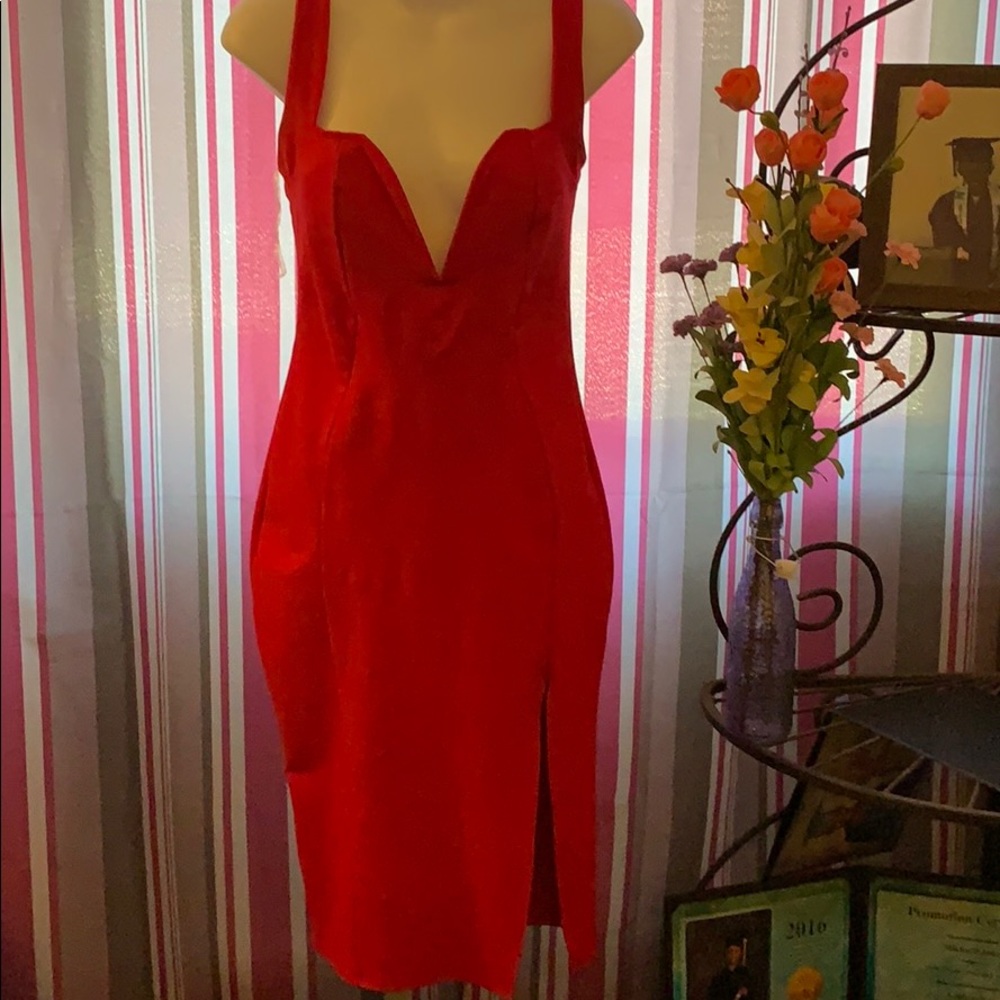 Knee Length Red Dress